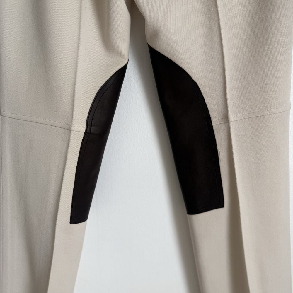 RALPH LAUREN PURPLE LABEL Equestrian Riding Pants Cream Wool Brown Knee Patch 6 - Picture 8 of 16
